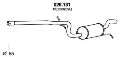 PEDOL Middle silencer Article number: 026.131 cheaply