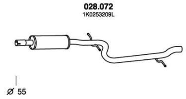 PEDOL Middle silencer Article number: 028.072 cheaply