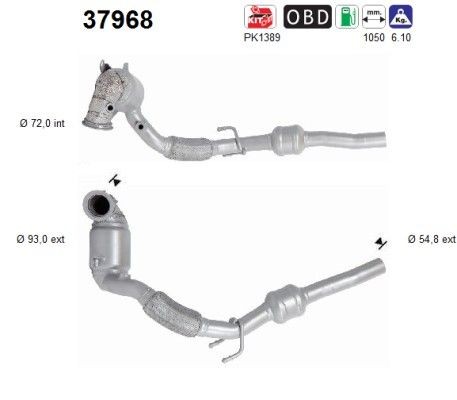 AS Catalytic converter Article number: 37968 cheaply