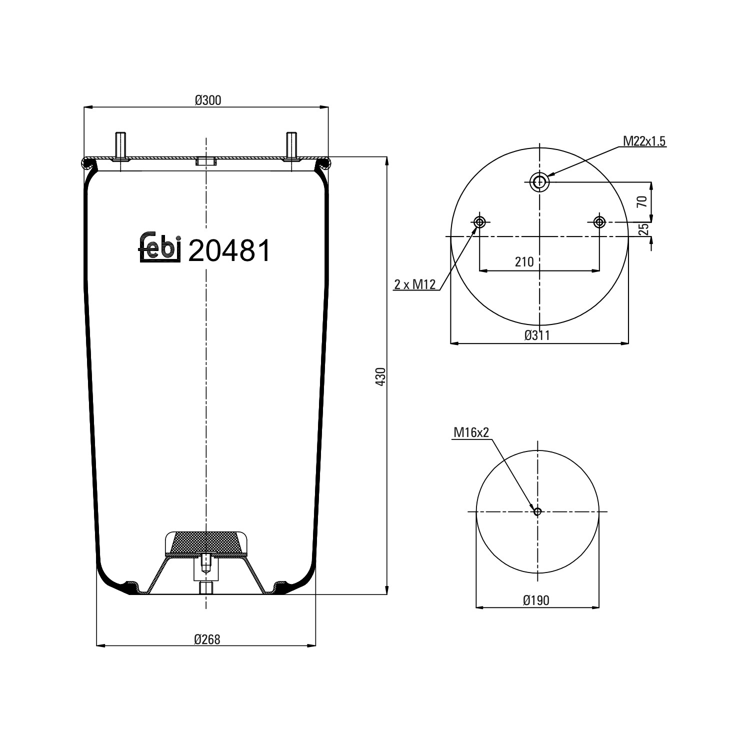 FEBI BILSTEIN Boot, air suspension Article number: 20481 cheaply
