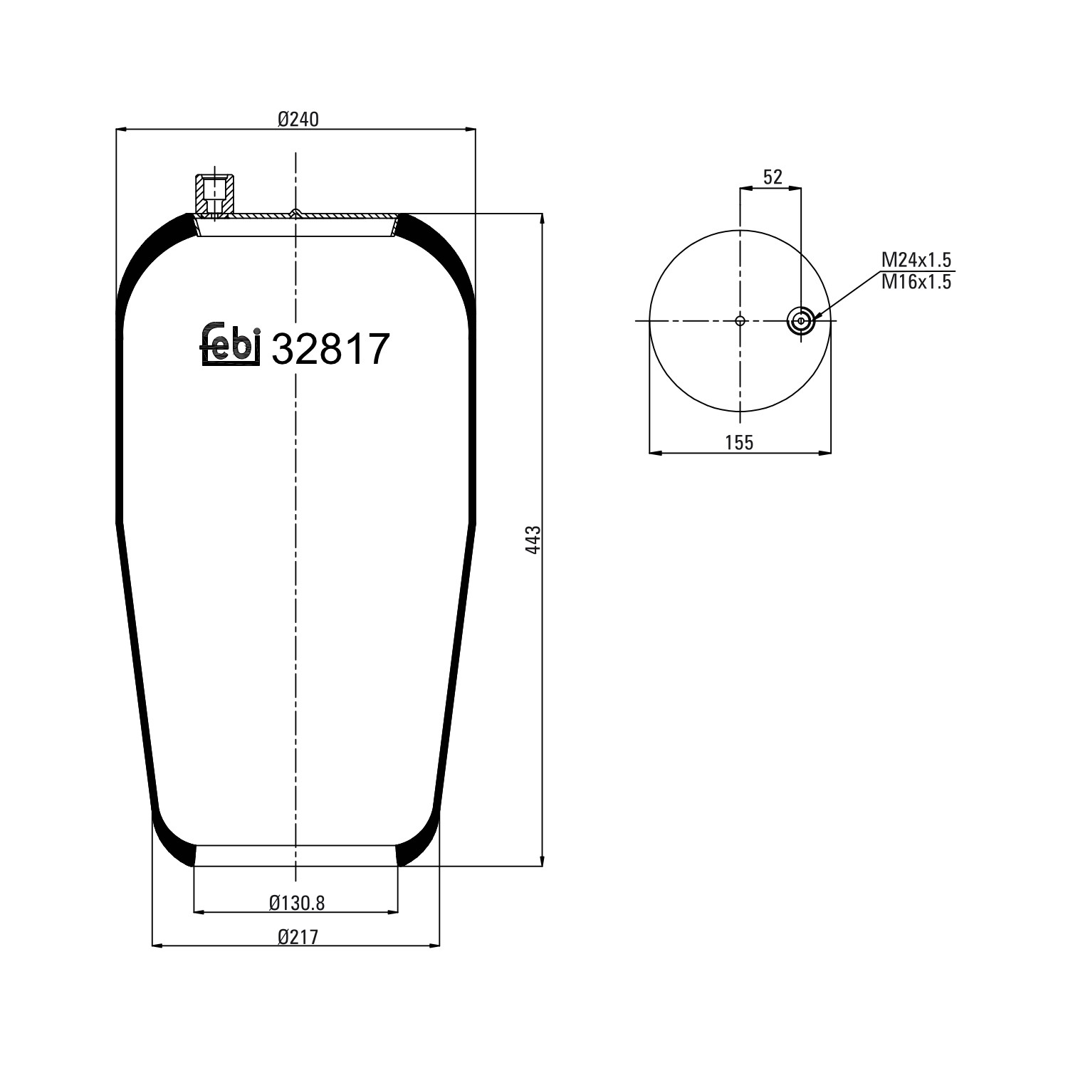 FEBI BILSTEIN Boot, air suspension Article number: 32817 cheaply
