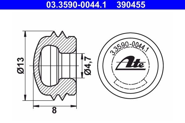 ATE Sealing / Protective Cap Article number: 03.3590-0044.1 cheaply