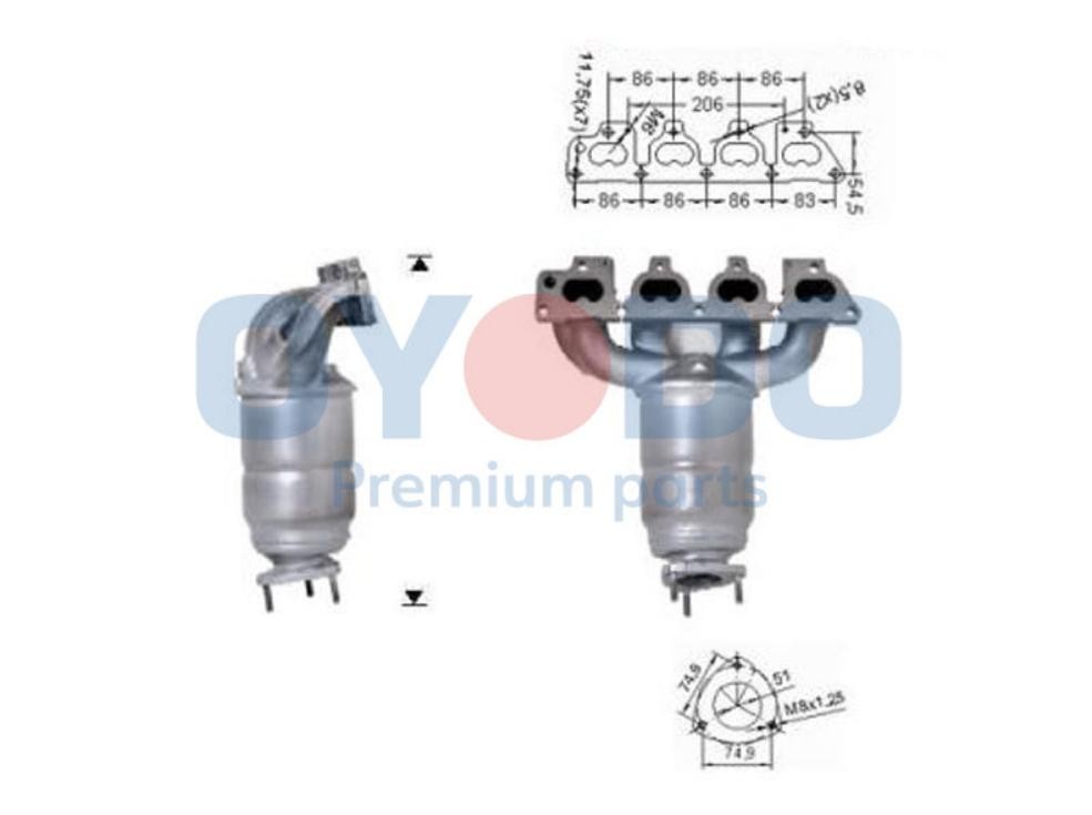 Oyodo Catalytic converter Article number: 10N0007-OYO cheaply