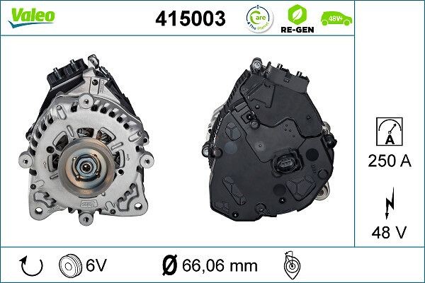 VALEO 415003 Käivitusgeneraator Q3 45 TFSI e 245 HP Bensiin/elekter