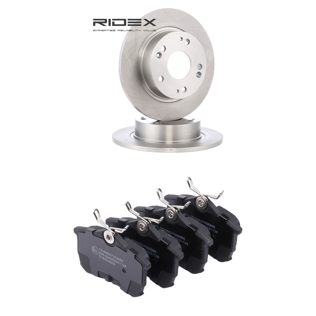 RIDEX Brake discs and pads set Article number: 3405B2328 cheaply