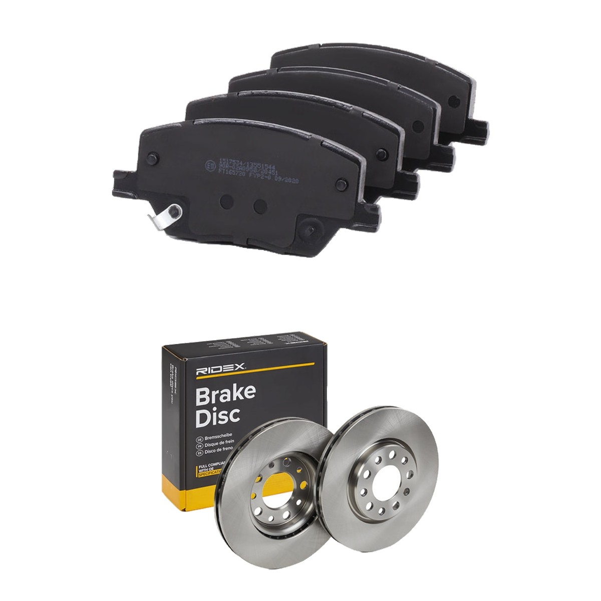RIDEX Brake discs and pads set Article number: 3405B2673 cheaply
