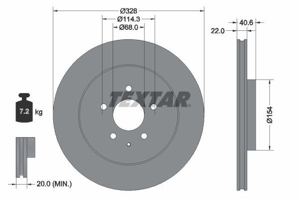 TEXTAR Brake disc Article number: 92349003 cheaply