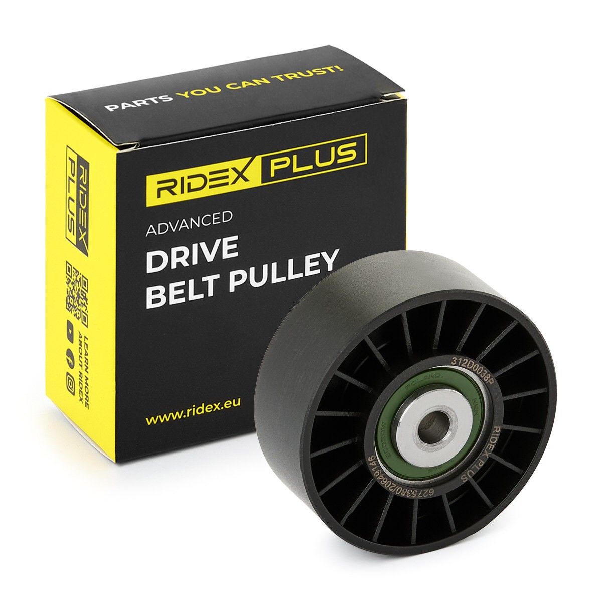 RIDEX PLUS Deflection / Guide Pulley, v-ribbed belt Article number: 312D0038P cheaply