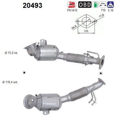 AS Catalytic converter Article number: 20493 cheaply