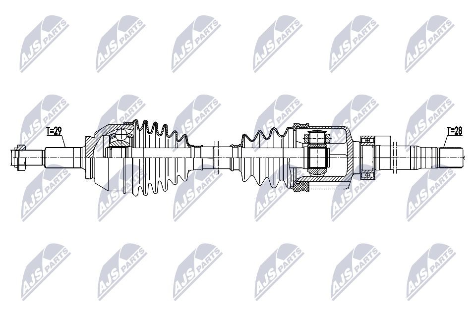 NTY Drive shaft Article number: NPW-RE-205 cheaply