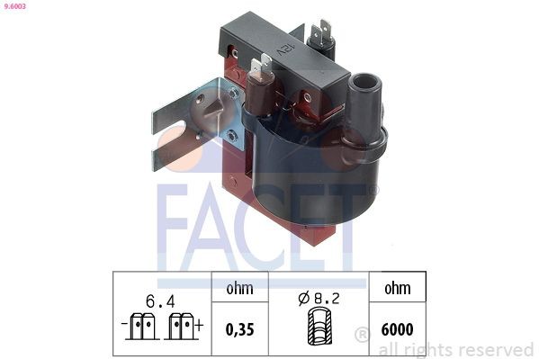 FACET Ignition coil Article number: 9.6003 cheaply