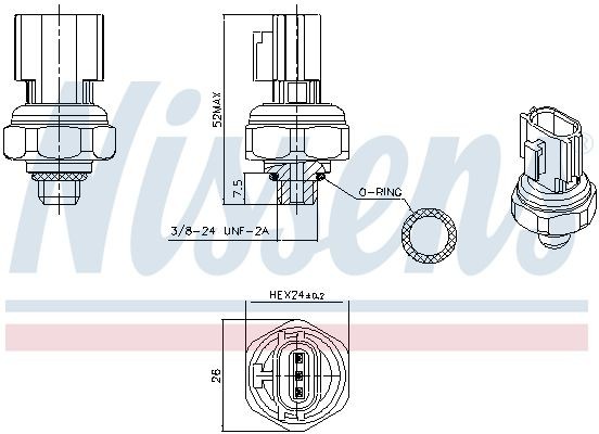 NISSENS Air conditioning pressure switch Article number: 301077 cheaply