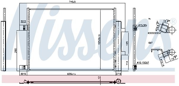 NISSENS Air conditioning condenser Article number: 941008 cheaply