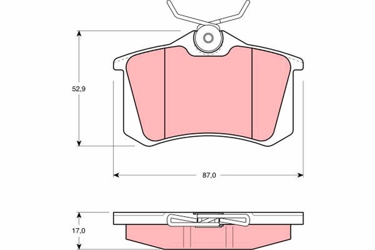 TRW Brake pad set Article number: GDB1267 cheaply