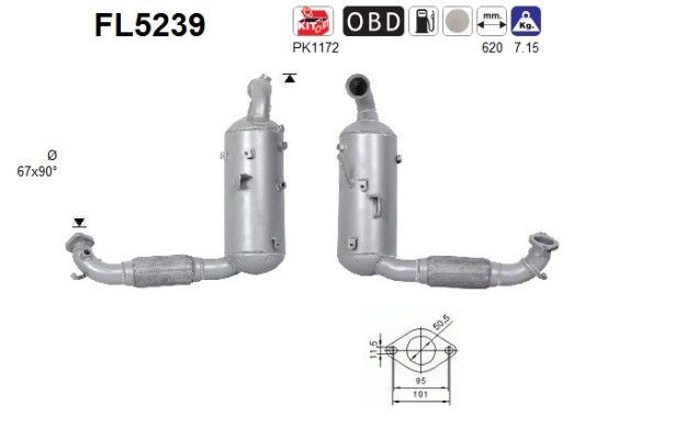 AS Diesel particulate filter Article number: FL5239 cheaply