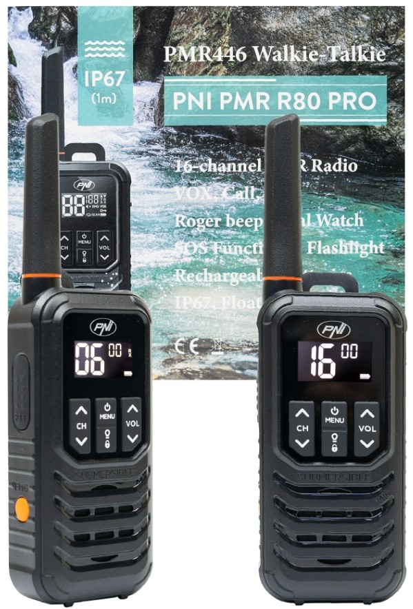 PNI Walkie-talkie PMR R80 PRO, PMR R15 Varenummer: PNI-PMR-R80 billige