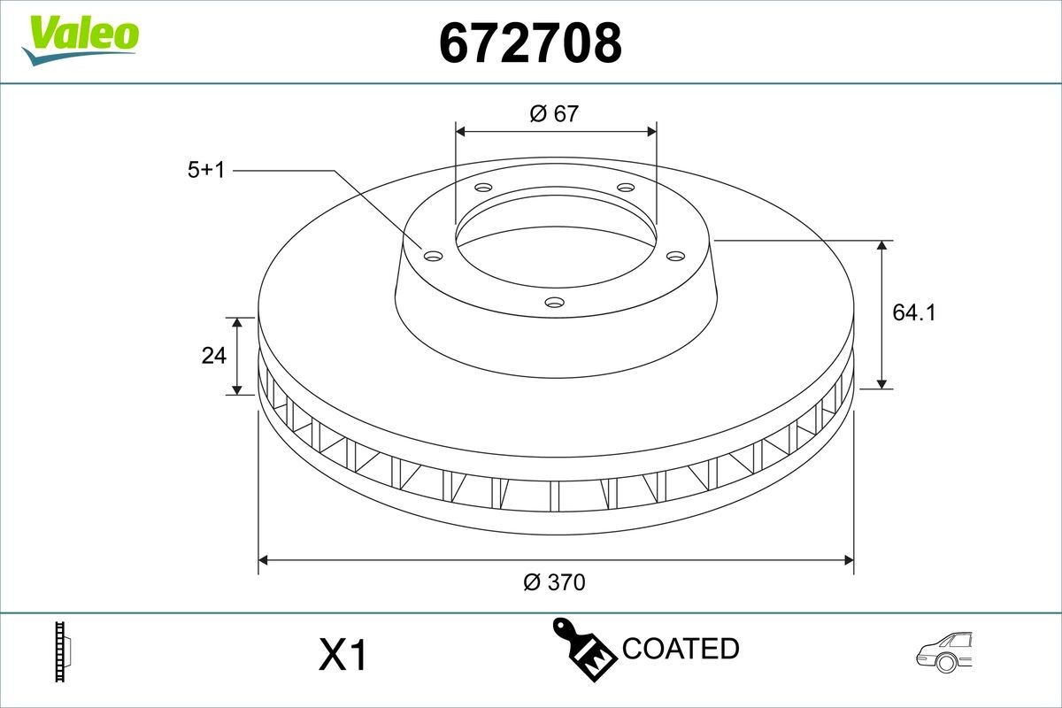 VALEO Brake disc Article number: 672708 cheaply