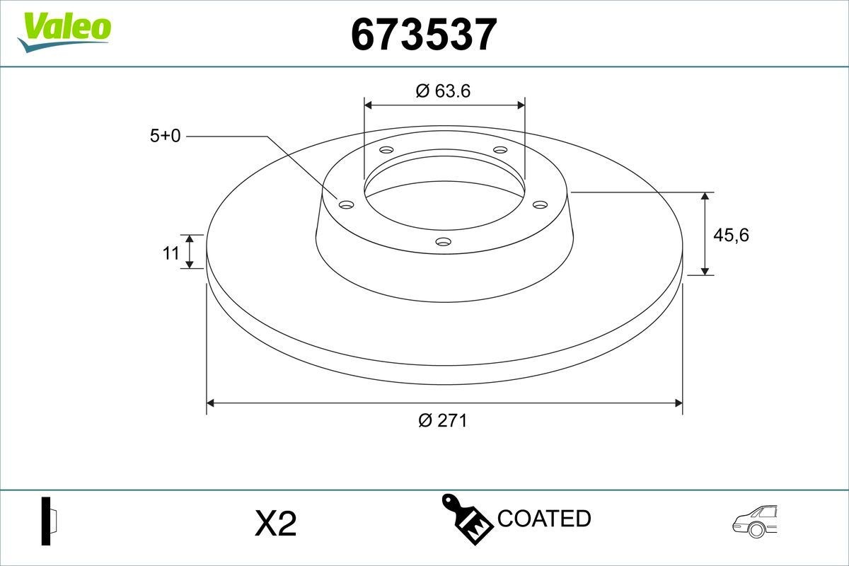 VALEO Brake disc Article number: 673537 cheaply