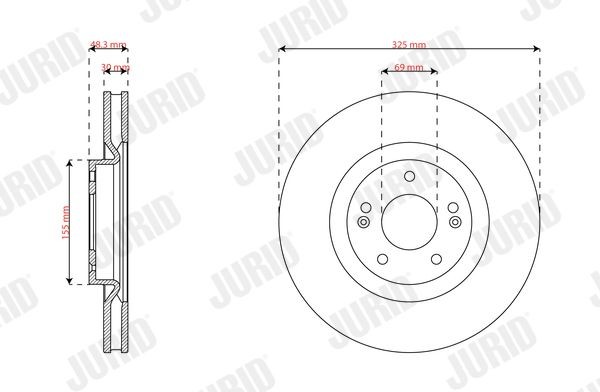 JURID Brake disc Article number: 563894JC cheaply