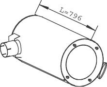 DINEX Middle- / End Silencer Article number: 28403 cheaply