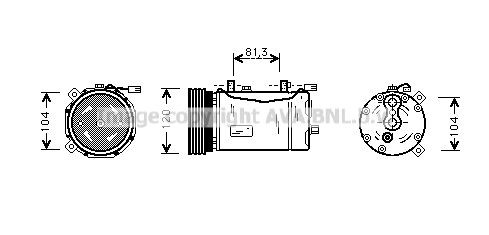 AVA COOLING SYSTEMS Kliimakompressor Artikli number: VWAK172 soodsalt