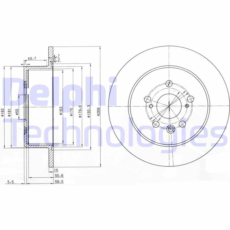 DELPHI Brake disc Article number: BG3583 cheaply