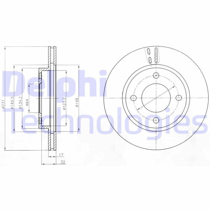 DELPHI Bremseskive Varenummer: BG4299 billige