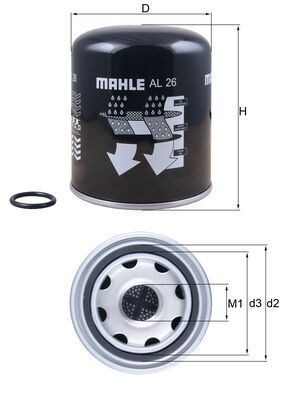 MAHLE ORIGINAL Air Dryer Cartridge, compressed-air system Article number: AL 26 cheaply