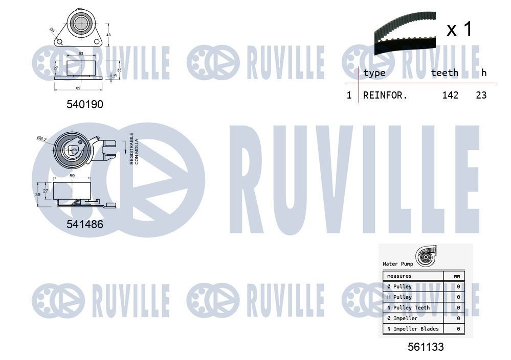 RUVILLE Reparationssæt, spændearm-kilerem Varenummer: 56374 billige