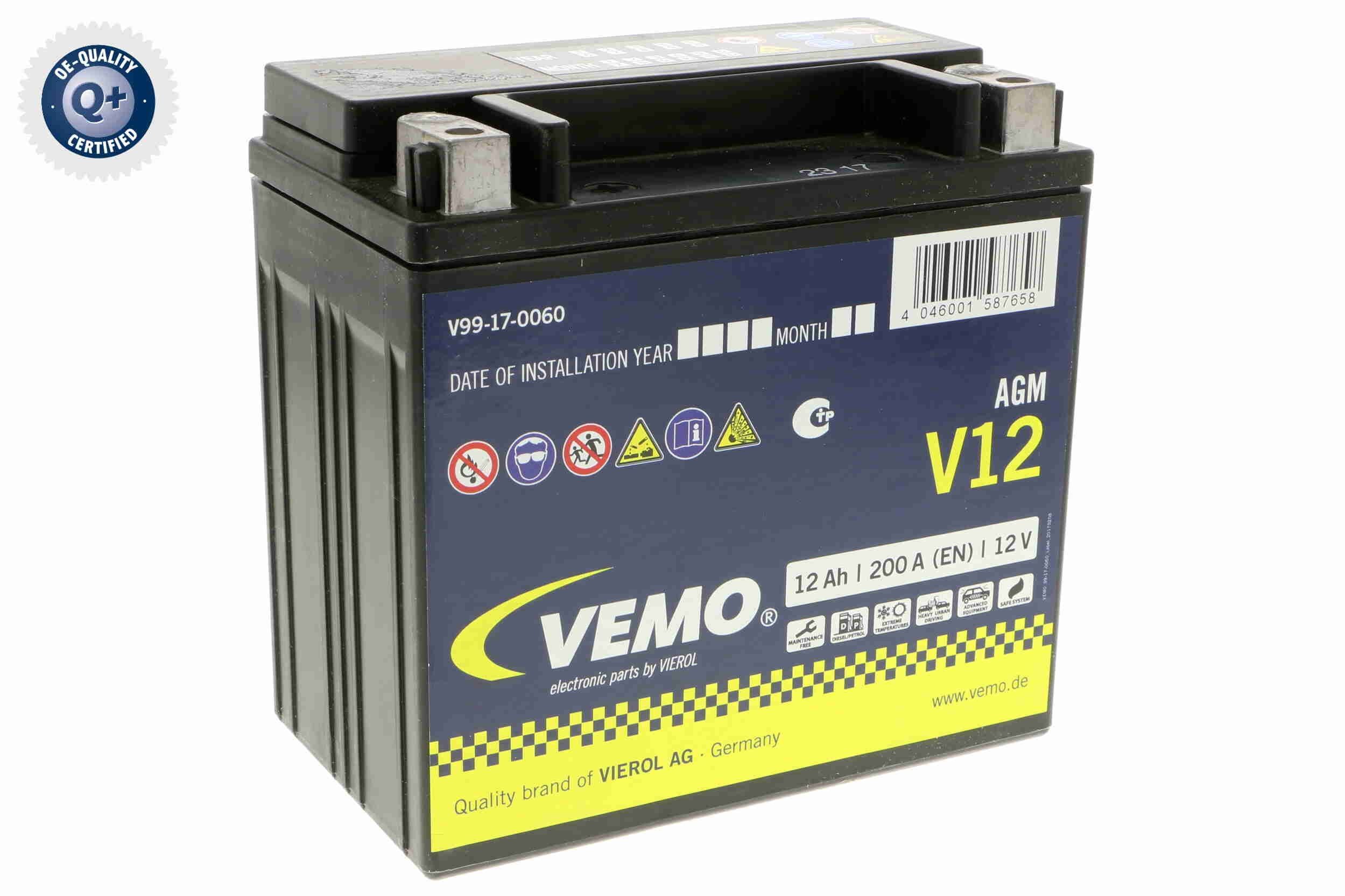 VEMO V99-17-0060 Napájacia batéria Trieda C C 250 (204.252) 204 HP Benzín 2014