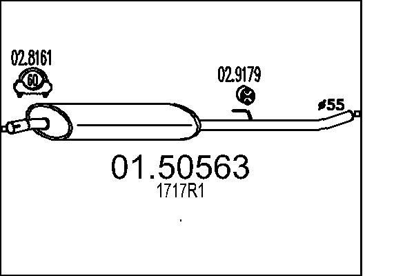 MTS Middle silencer Article number: 01.50563 cheaply