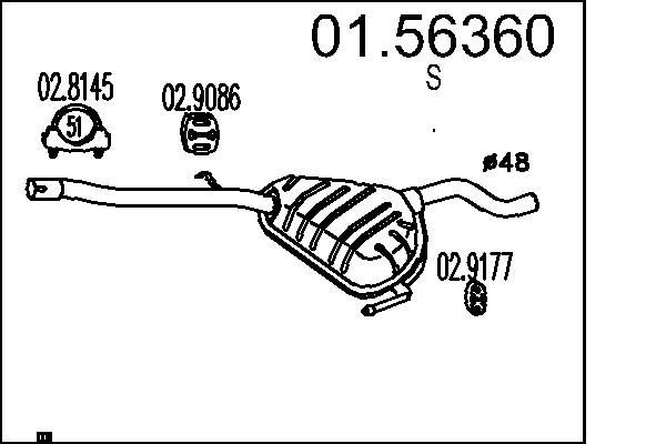 MTS Middle silencer Article number: 01.56360 cheaply