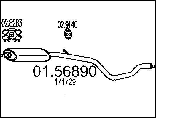 MTS Middle silencer Article number: 01.56890 cheaply
