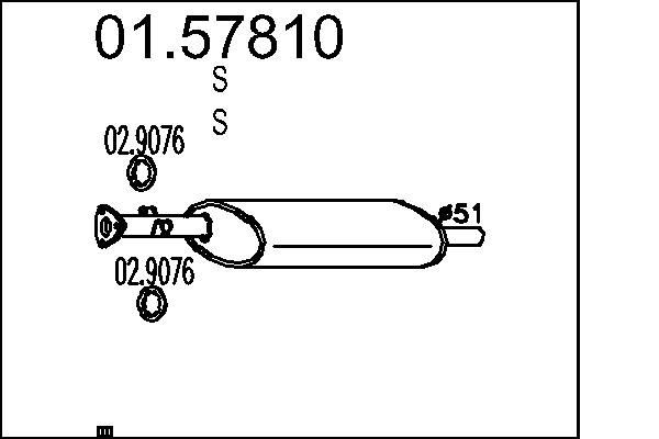 MTS Middle silencer Article number: 01.57810 cheaply