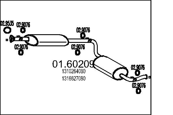 MTS Rear silencer Article number: 01.60209 cheaply