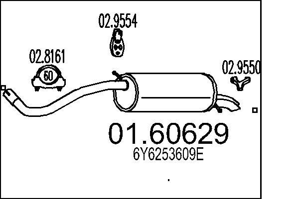 MTS Rear silencer Article number: 01.60629 cheaply