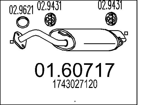 MTS Rear silencer Article number: 01.60717 cheaply