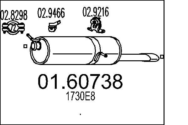 MTS Rear silencer Article number: 01.60738 cheaply