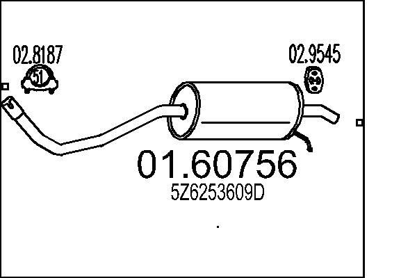 MTS Rear silencer Article number: 01.60756 cheaply