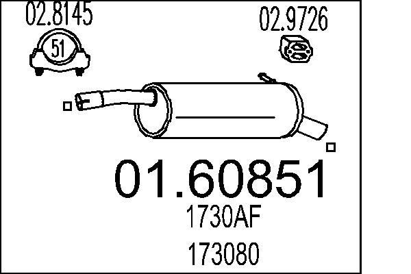 MTS Rear silencer Article number: 01.60851 cheaply