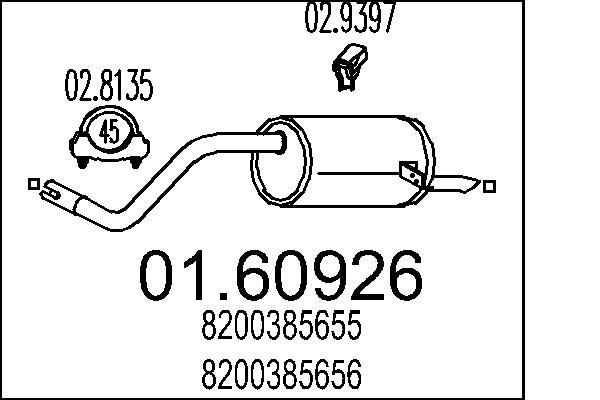 MTS Rear silencer Article number: 01.60926 cheaply