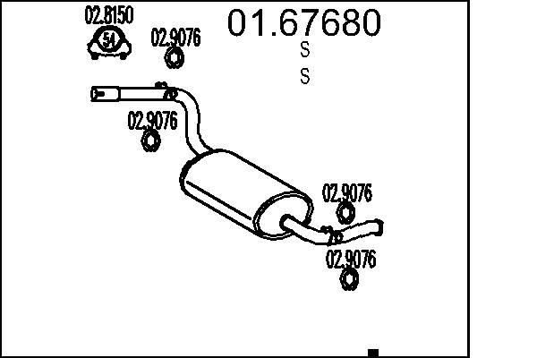 MTS Rear silencer Article number: 01.67680 cheaply