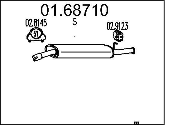 MTS Rear silencer Article number: 01.68710 cheaply
