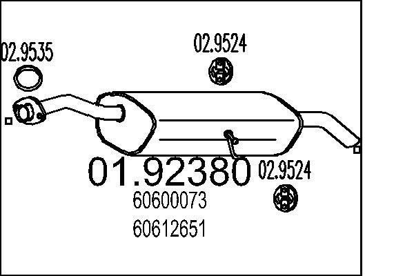 MTS Rear silencer Article number: 01.92380 cheaply