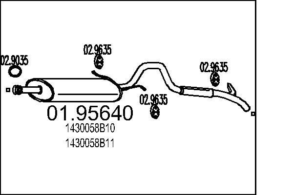 MTS Rear silencer Article number: 01.95640 cheaply