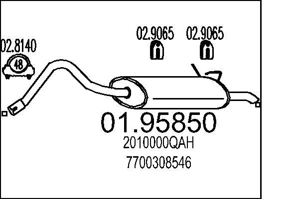MTS Rear silencer Article number: 01.95850 cheaply