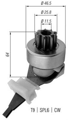MAGNETI MARELLI 940113020421 Pinion, starter TEMPRA 1.4 i.e. 69 PS Petrol 1998