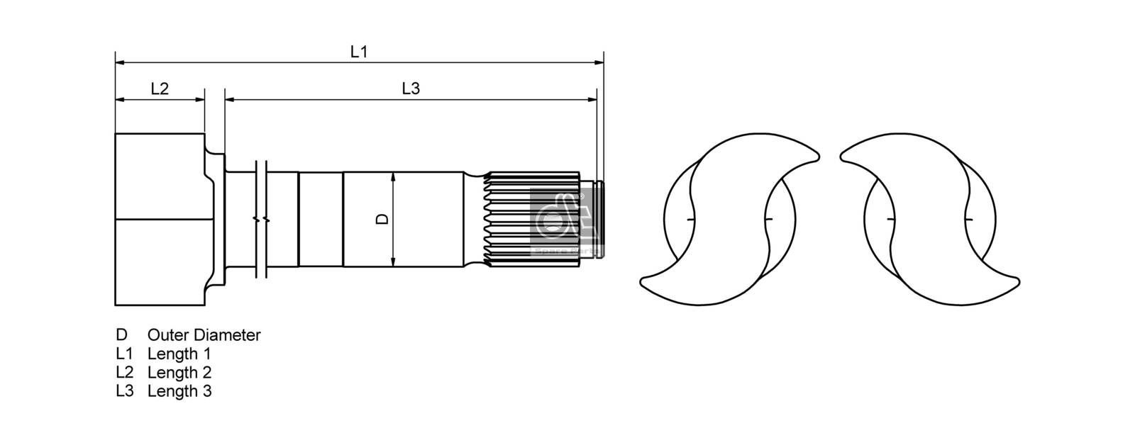 DT Spare Parts Bremseaksel Varenummer: 4.65039 billige