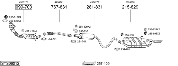 BOSAL Rear silencer Article number: 278-037 cheaply