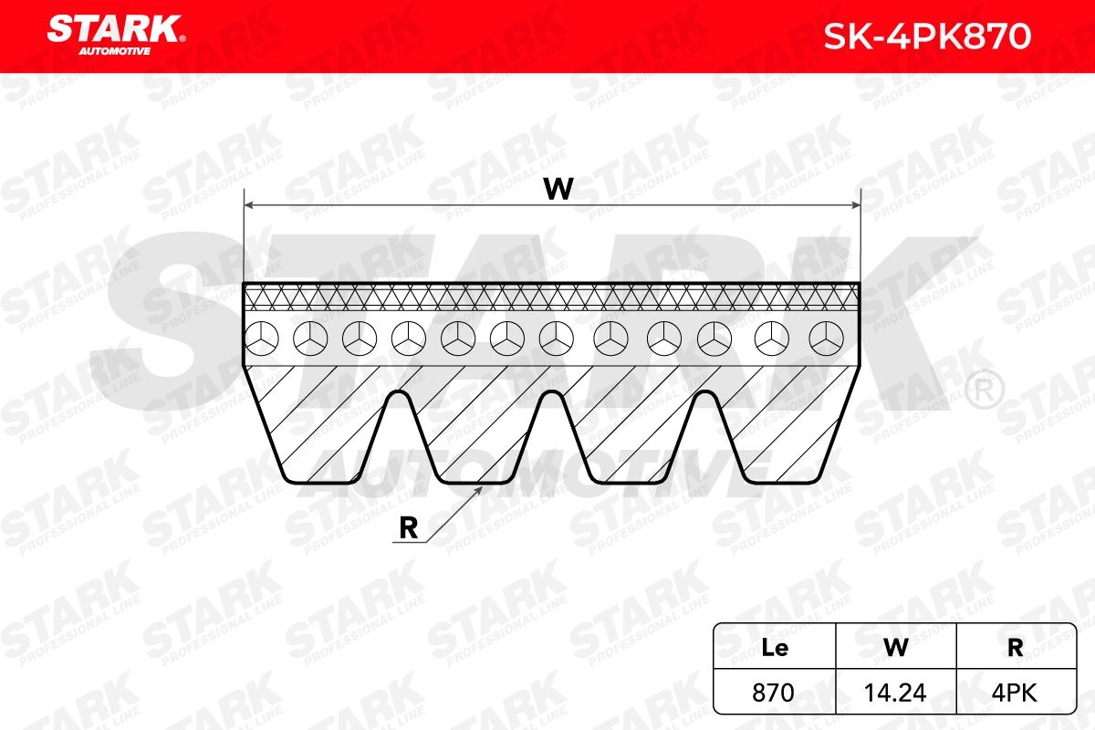 STARK Serpentine belt Article number: SK-4PK870 cheaply